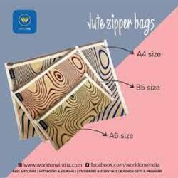 WORLDONE JUTE ZIPPER BAG DC278 (Size A4)